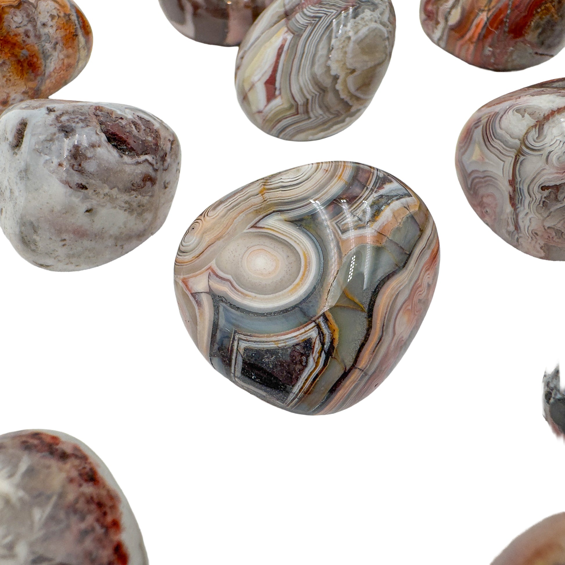 Crazy lace agate hand polished stones, AA Grade, sourced from Chihuahua, Mexico