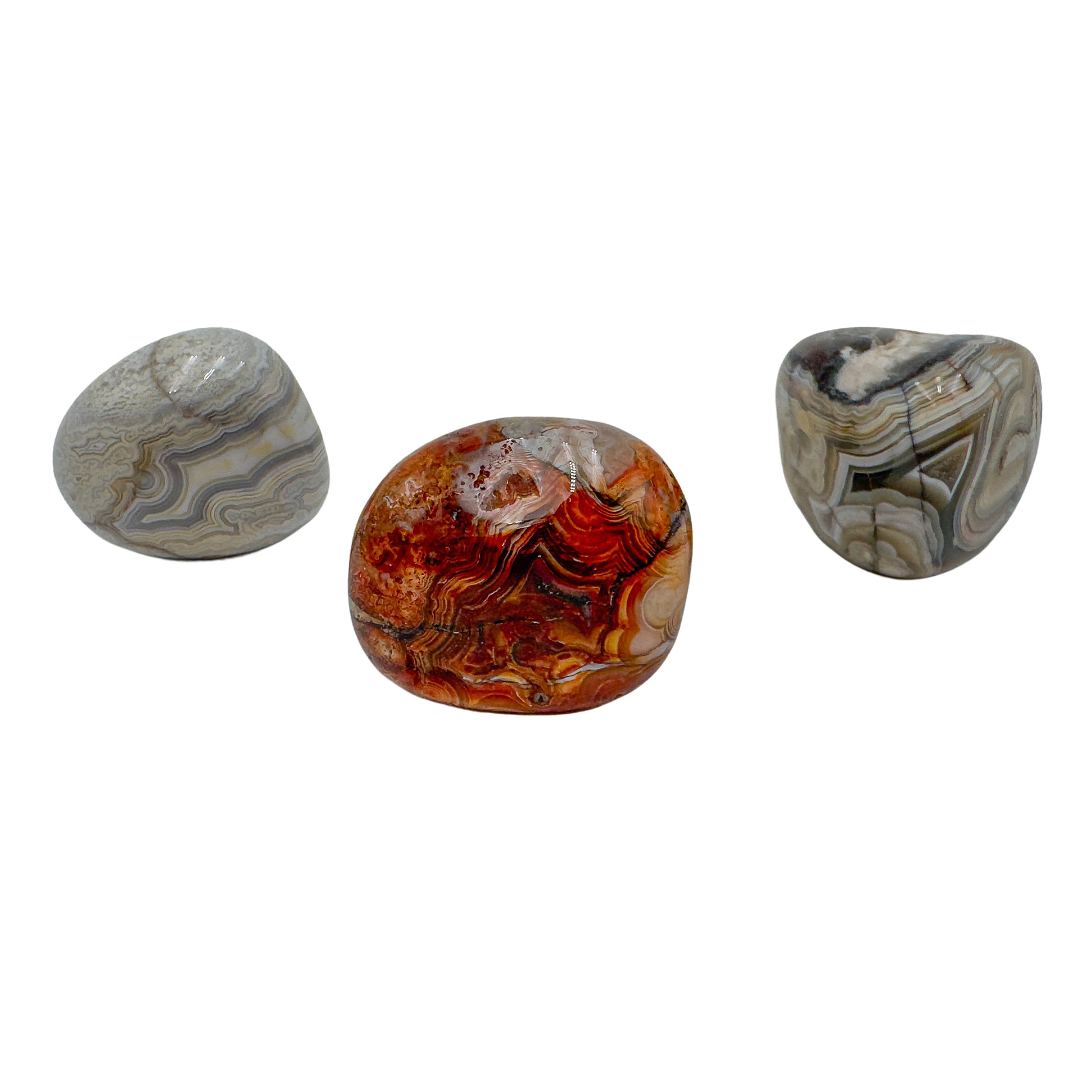 AA Grade crazy lace agate hand polished stones, 1 to 1.50 inches, Mexico