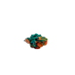 Back face of the emerald-green druzy, mostly unmineralized matrix, 1.26 inches