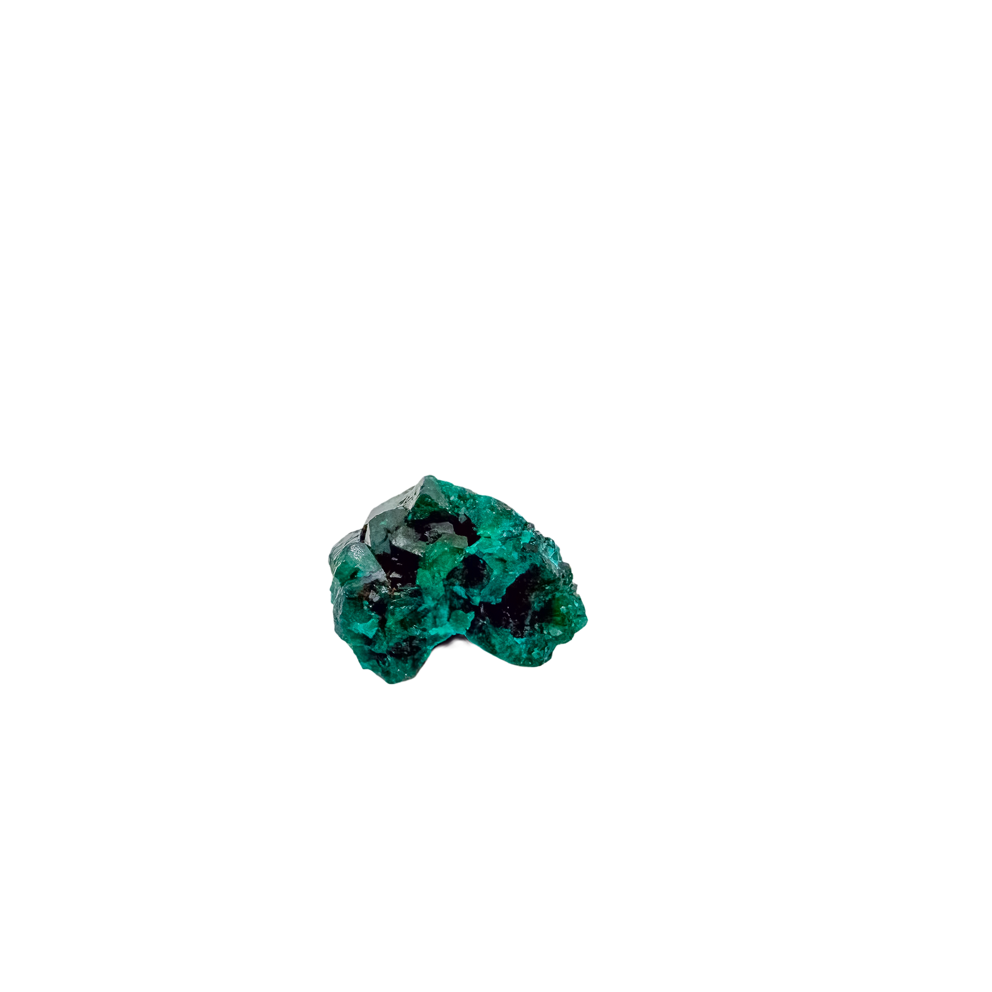 Three-quarter view of the bright crystal face, 1.14 inches long