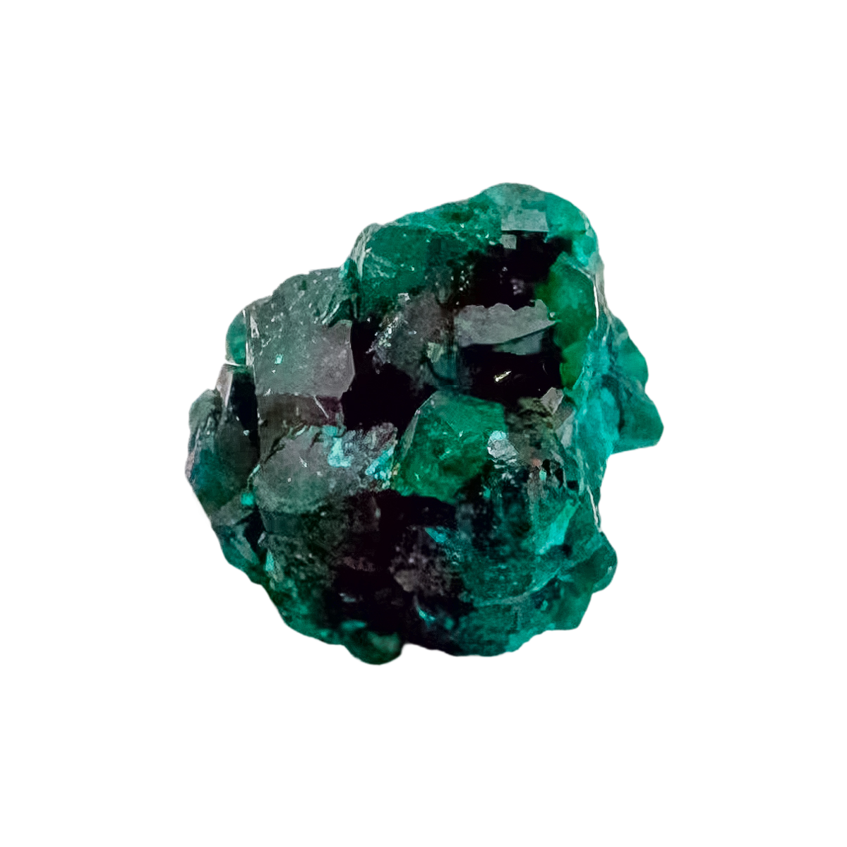 Underside of the bright crystal face, a 8.0 g Congolese dioptase