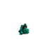 Dioptase specimen of 9.8 g from Renéville, its fine green crust shown on white