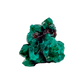 Dioptase specimen of 9.8 g from Renéville, its fine green crust shown on white
