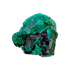 Emerald-green dioptase crystals crusting a 1.49 inch matrix, the elongated matrix from Renéville Congo