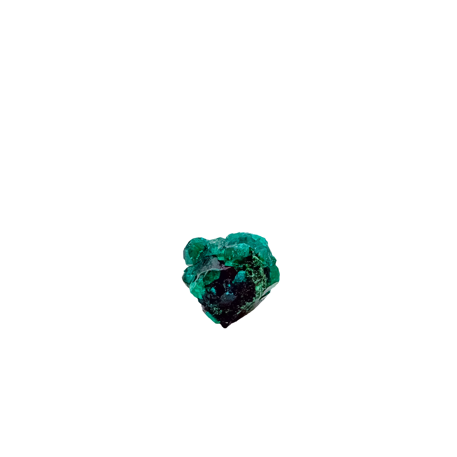 Second face of the elongated matrix, 13.9 g of dioptase wrapping the matrix