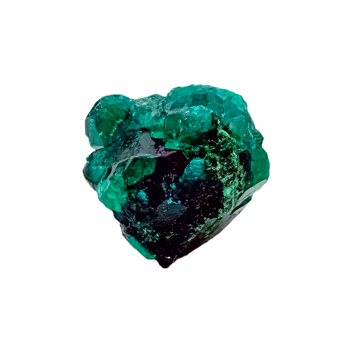Second face of the elongated matrix, 13.9 g of dioptase wrapping the matrix