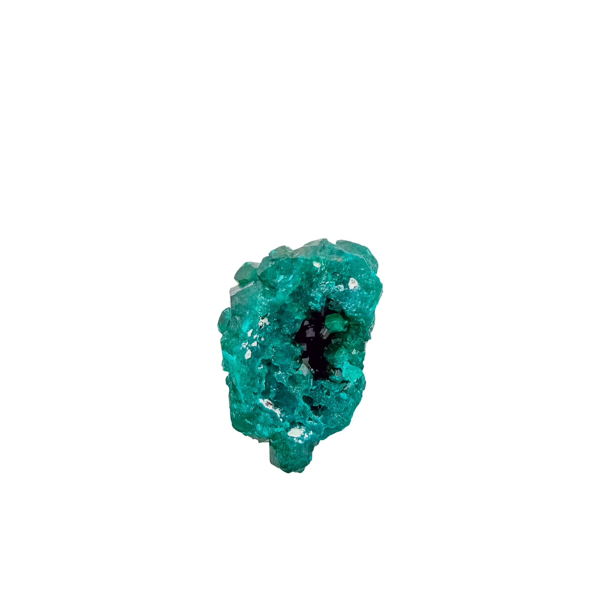 Raw Congolese dioptase, 13.3 g, copper-green crystal over host rock, the wide flat plate