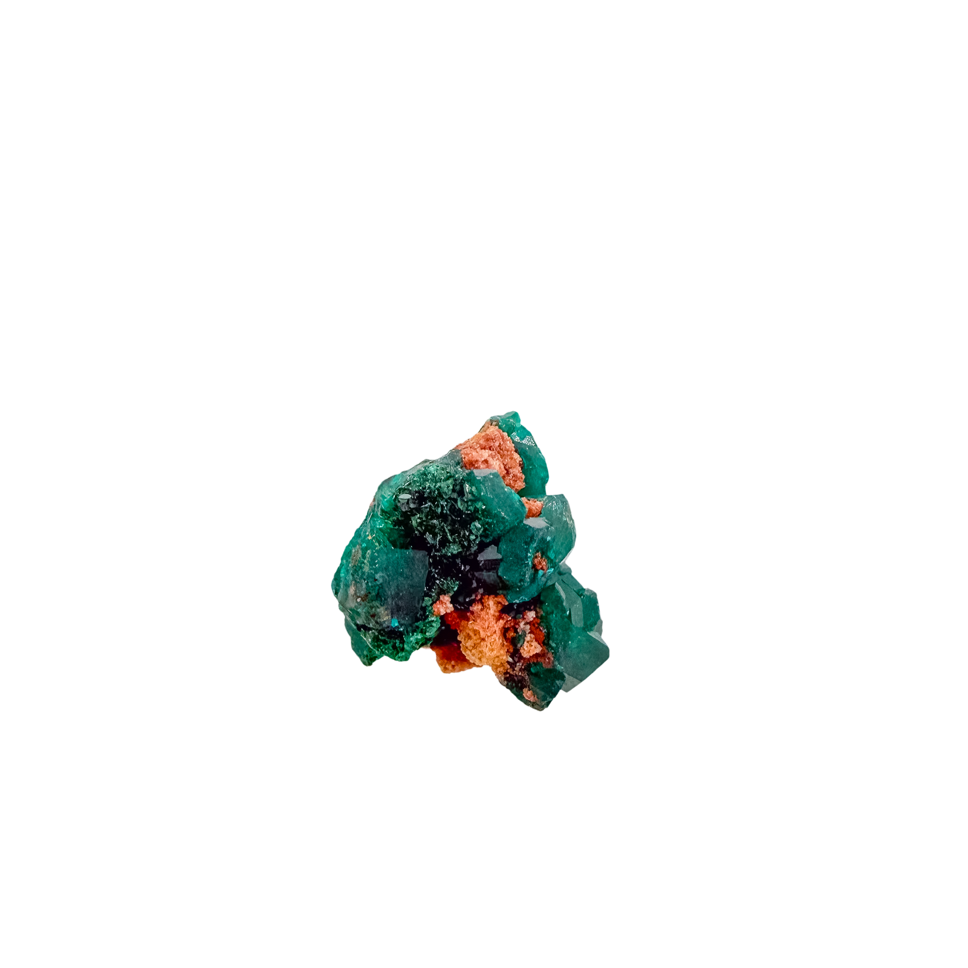 Crystal detail on the cabinet-grade piece, the green once mistaken for emerald, 17.7 g