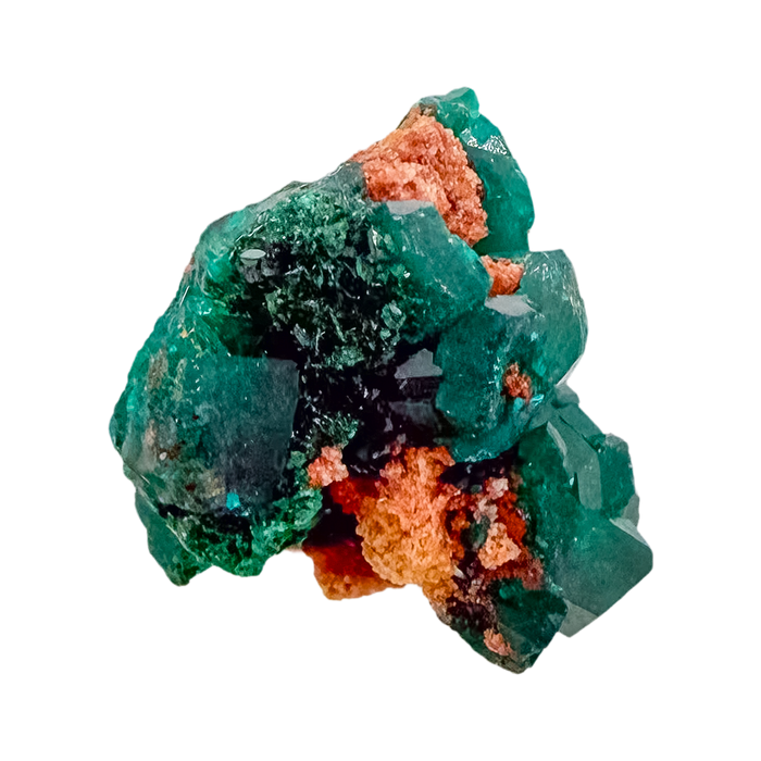 Crystal detail on the cabinet-grade piece, the green once mistaken for emerald, 17.7 g
