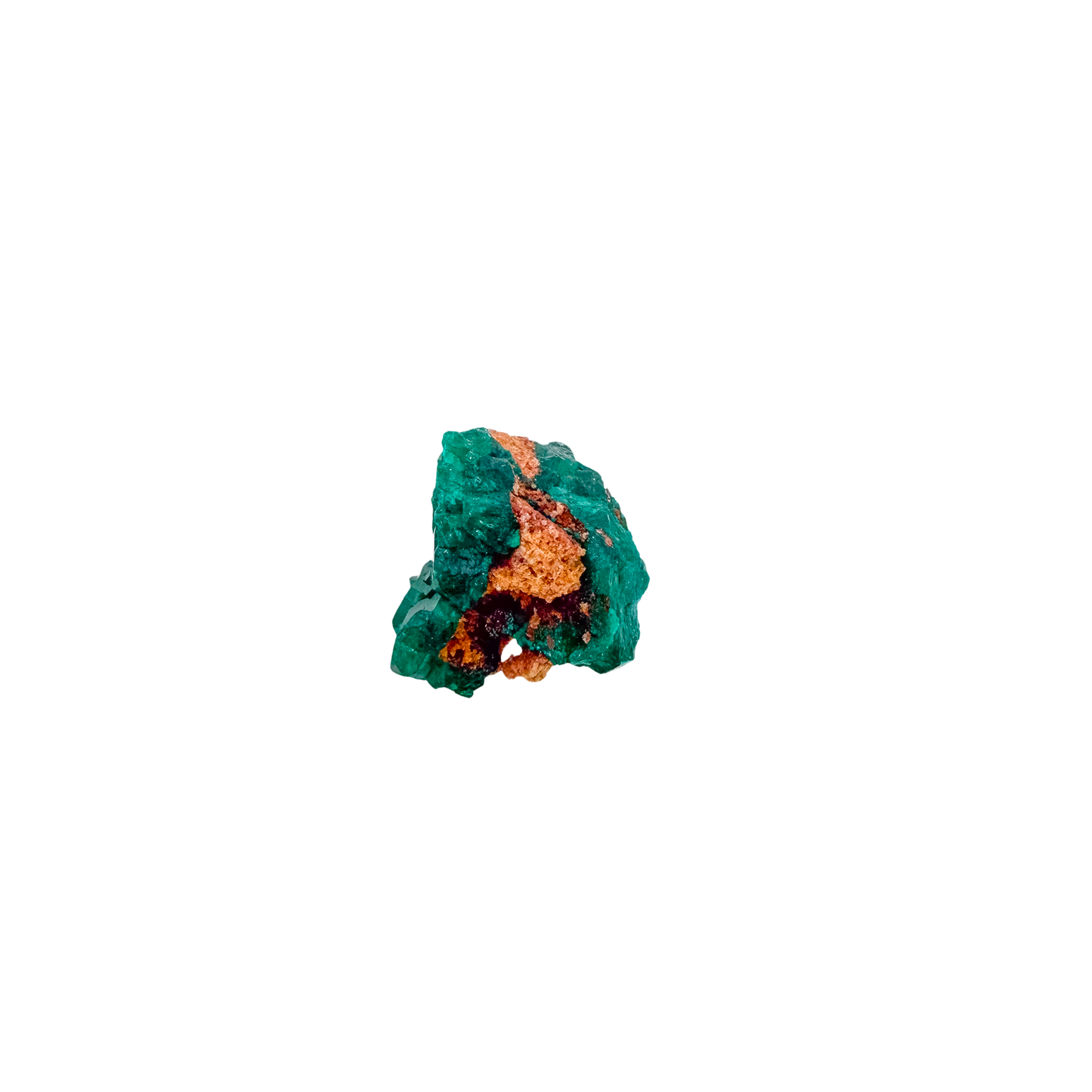Collector dioptase thumbnail 1.57 by 1.21 inches, the cabinet-grade piece, Republic of the Congo