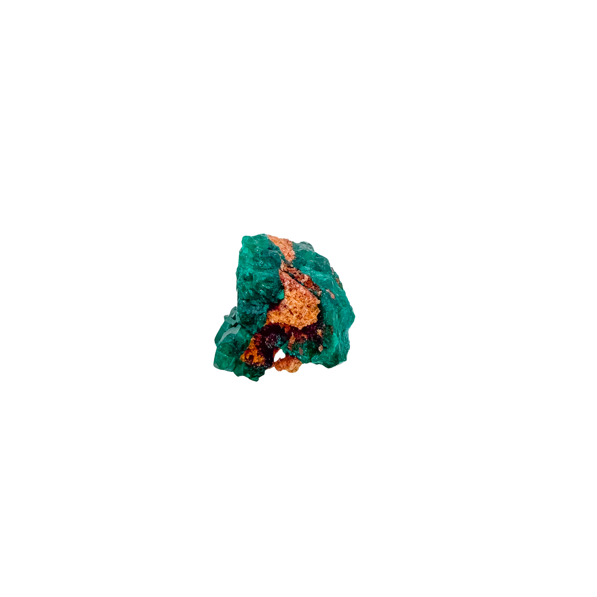 Collector dioptase thumbnail 1.57 by 1.21 inches, the cabinet-grade piece, Republic of the Congo