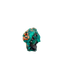 The deep teal cluster rotated to reveal crystal terminations, 14.6 g