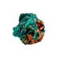 Dioptase crystals from a second side, the deep teal cluster at 14.6 g