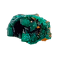 Dioptase specimen of 14.6 g from Renéville, its deep teal cluster shown on white