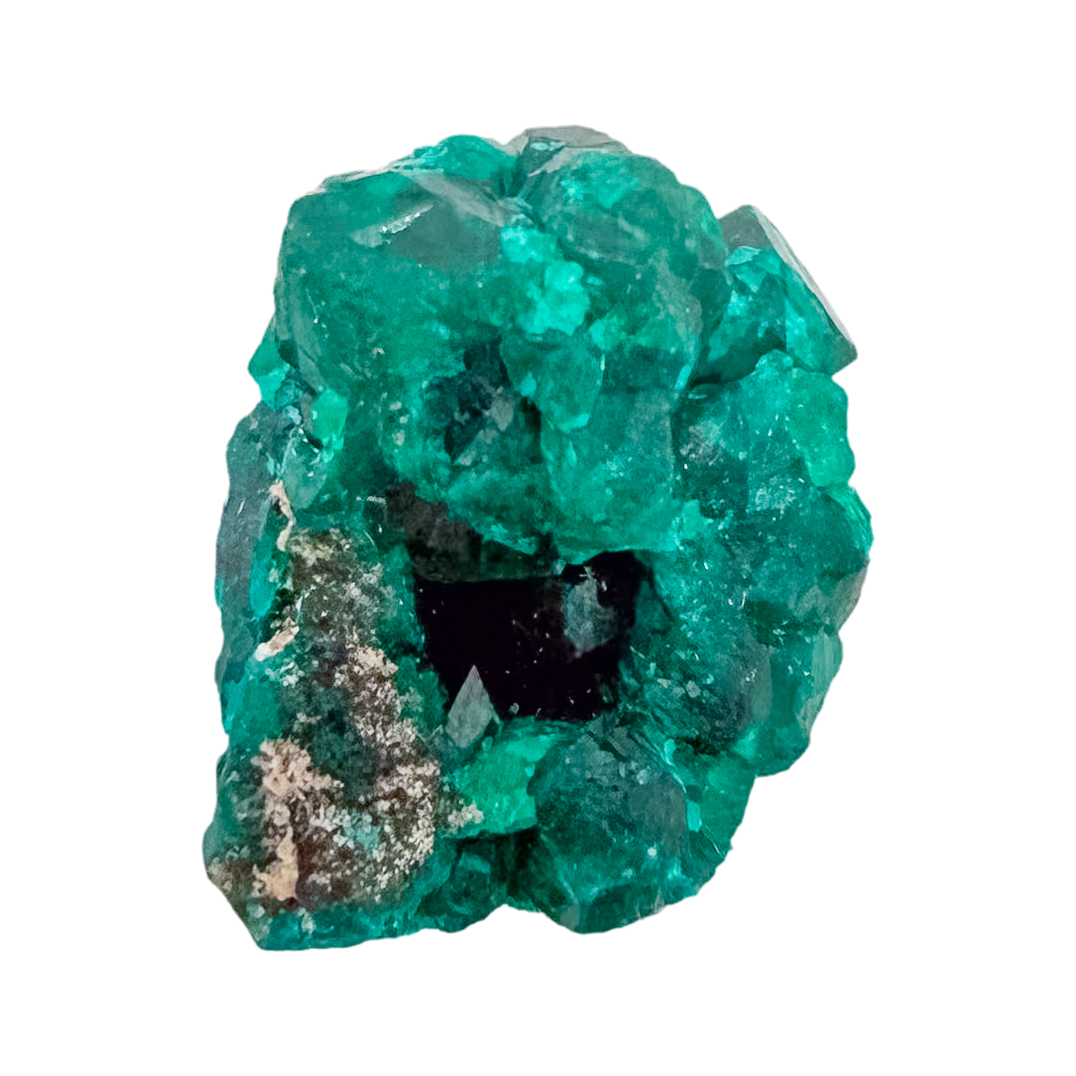 Second face of the chunky green matrix, 18.3 g of dioptase wrapping the matrix