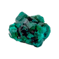 Close detail of glassy prisms on the chunky green matrix, Mohs 5 and 18.3 g