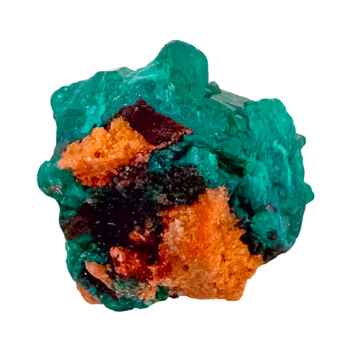 Underside of the long crystal seam, a 19.9 g Congolese dioptase