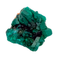 Collector dioptase thumbnail 1.52 by 0.83 inches, the long crystal seam, Republic of the Congo