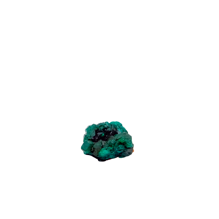 Edge-on view of the long crystal seam, 1.52 inches of Congolese dioptase