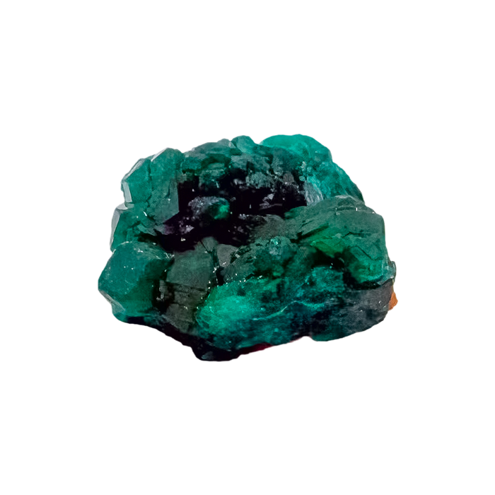 Edge-on view of the long crystal seam, 1.52 inches of Congolese dioptase
