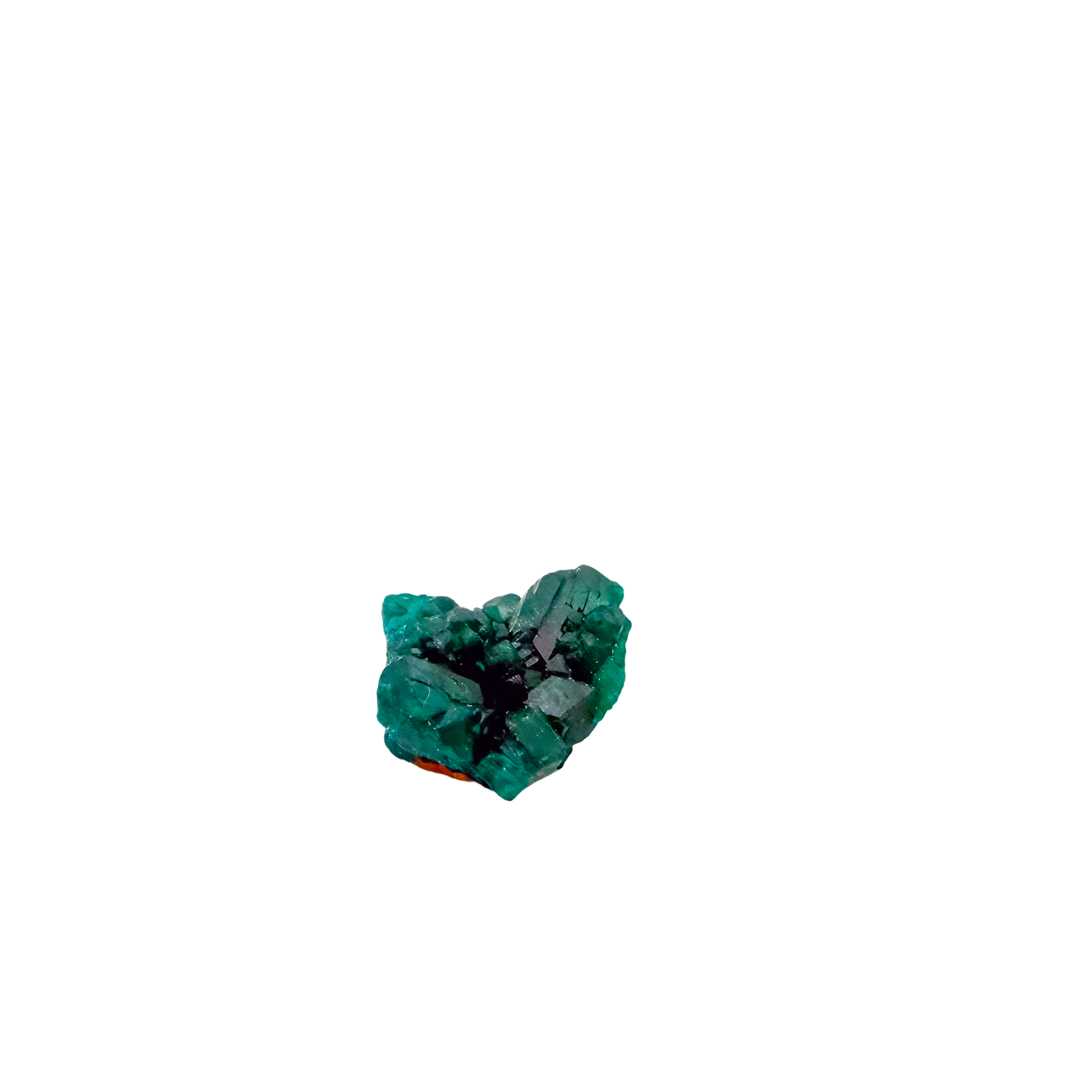 Crystal detail on the long crystal seam, the green once mistaken for emerald, 19.9 g