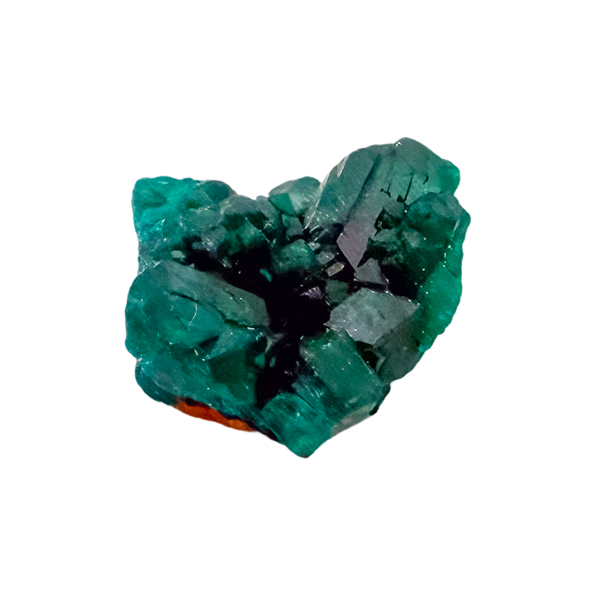 Crystal detail on the long crystal seam, the green once mistaken for emerald, 19.9 g