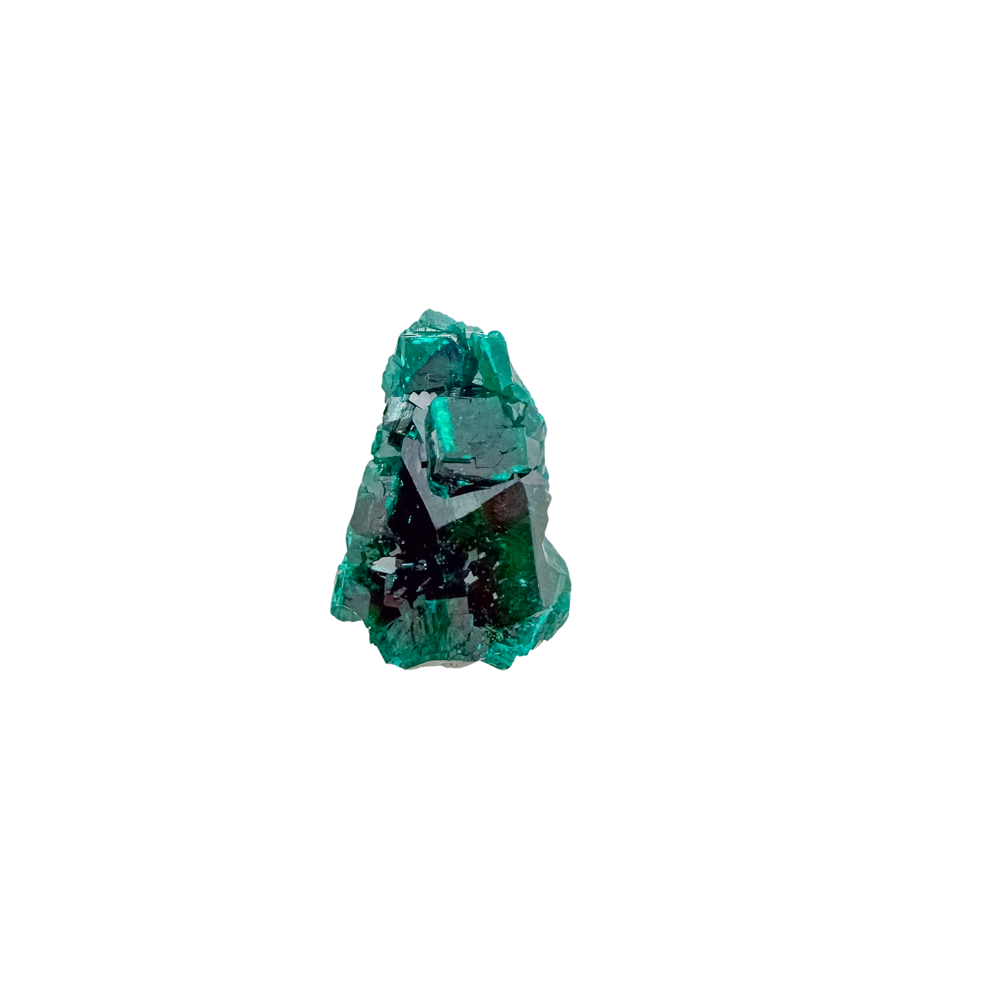 Alternate angle on the rounded green cluster, a 1.05 inch Renéville dioptase