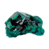 Side elevation of the rounded green cluster, matrix beneath a 10.4 g crystal layer