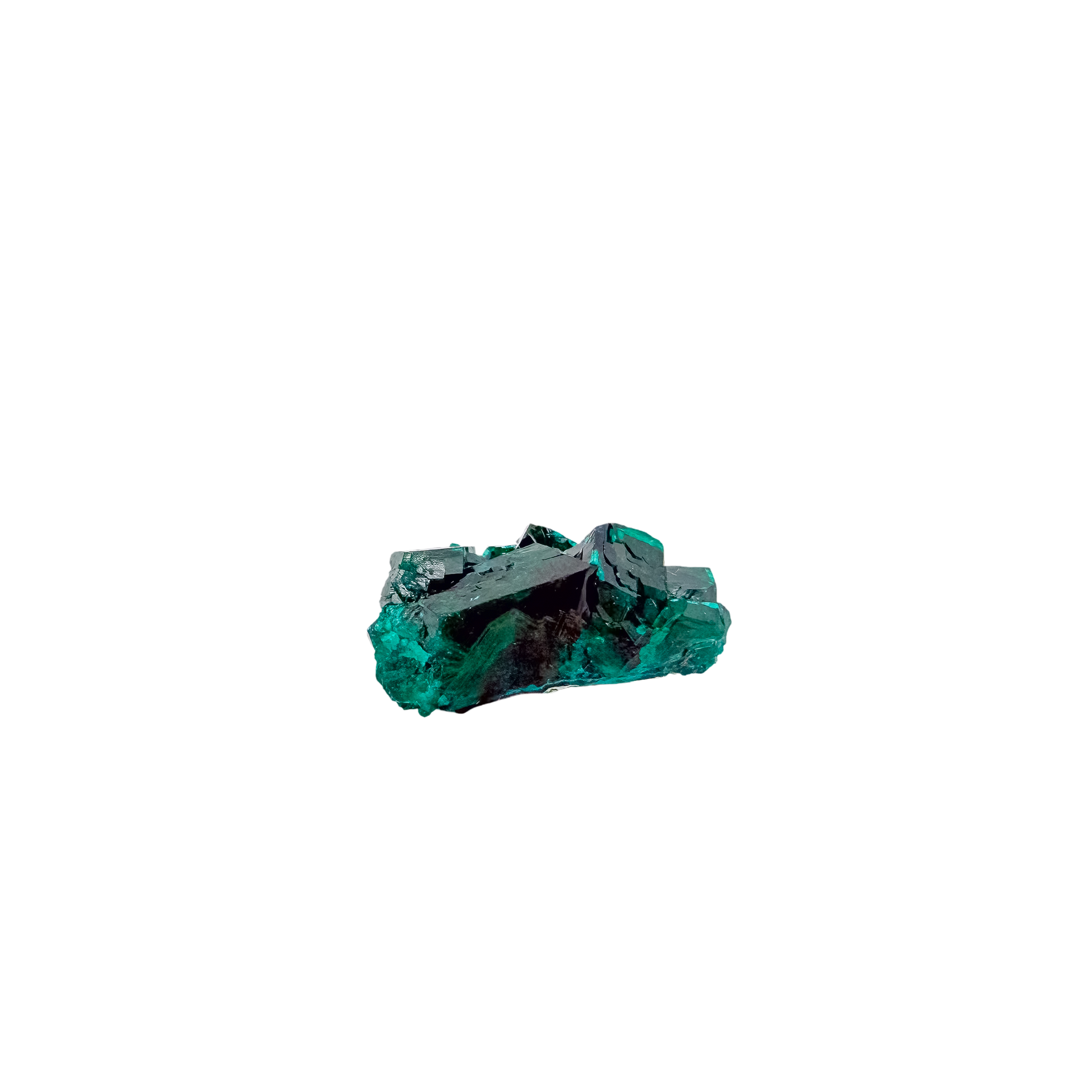 Macro of emerald-green faces across the rounded green cluster, 1.05 inches