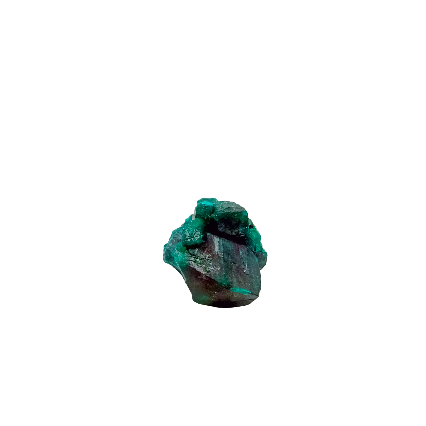 Rough rear of the glassy green face at 0.52 inches deep, left as mined
