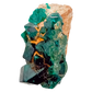 Emerald-green dioptase crystals crusting a 1.08 inch matrix, the narrow ridge from Renéville Congo