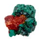 Macro of emerald-green faces across the cubic thumbnail, 0.68 inches