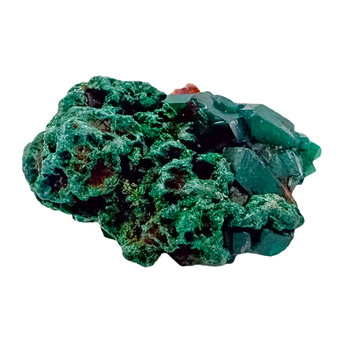 Alternate angle on the cubic thumbnail, a 0.68 inch Renéville dioptase
