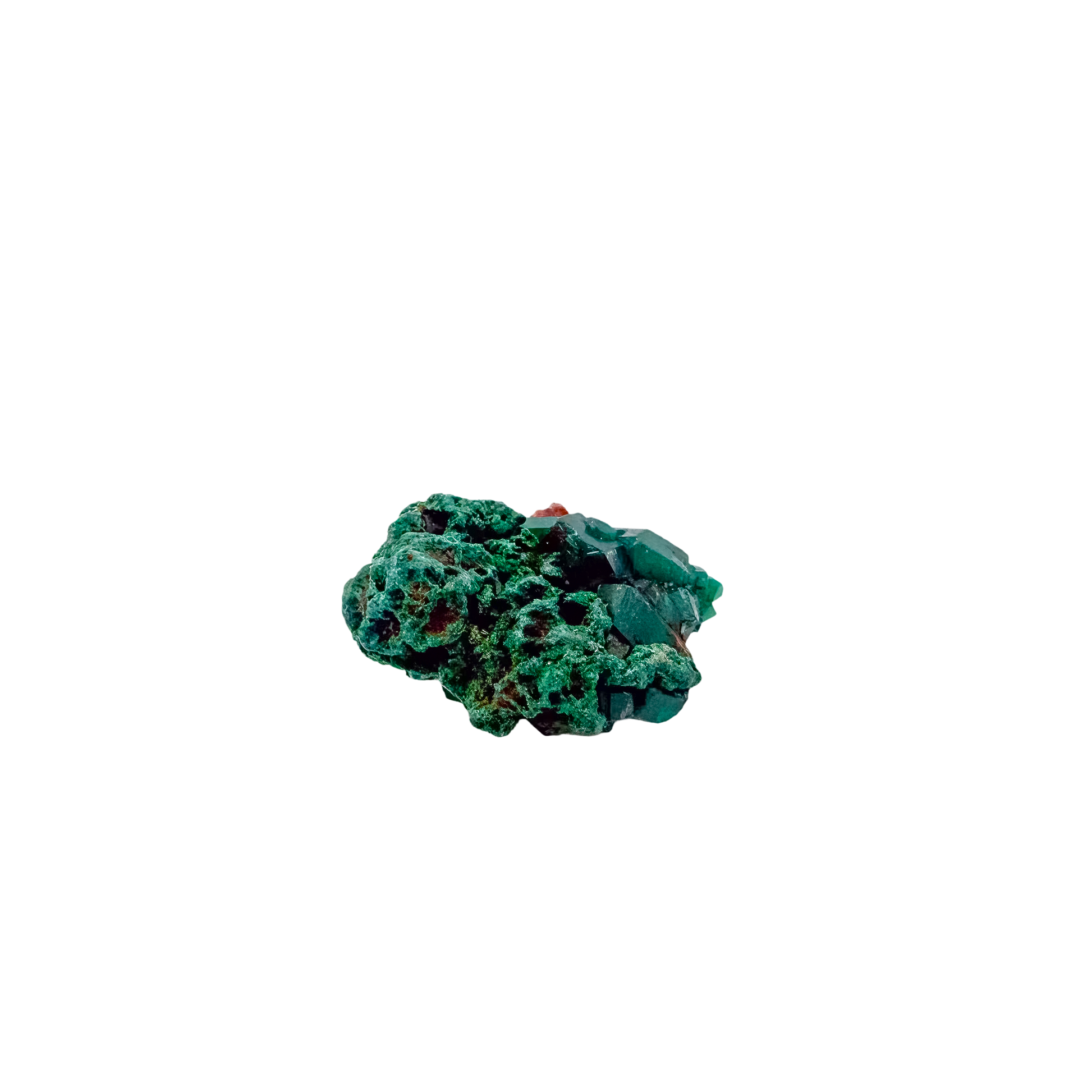 Alternate angle on the cubic thumbnail, a 0.68 inch Renéville dioptase