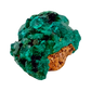 Dioptase crystals from a second side, the slim flat piece at 8.6 g
