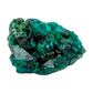 Fine dioptase druzy on the slim flat piece, 0.76 inches of coverage