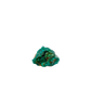 Dioptase specimen of 8.6 g from Renéville, its slim flat piece shown on white