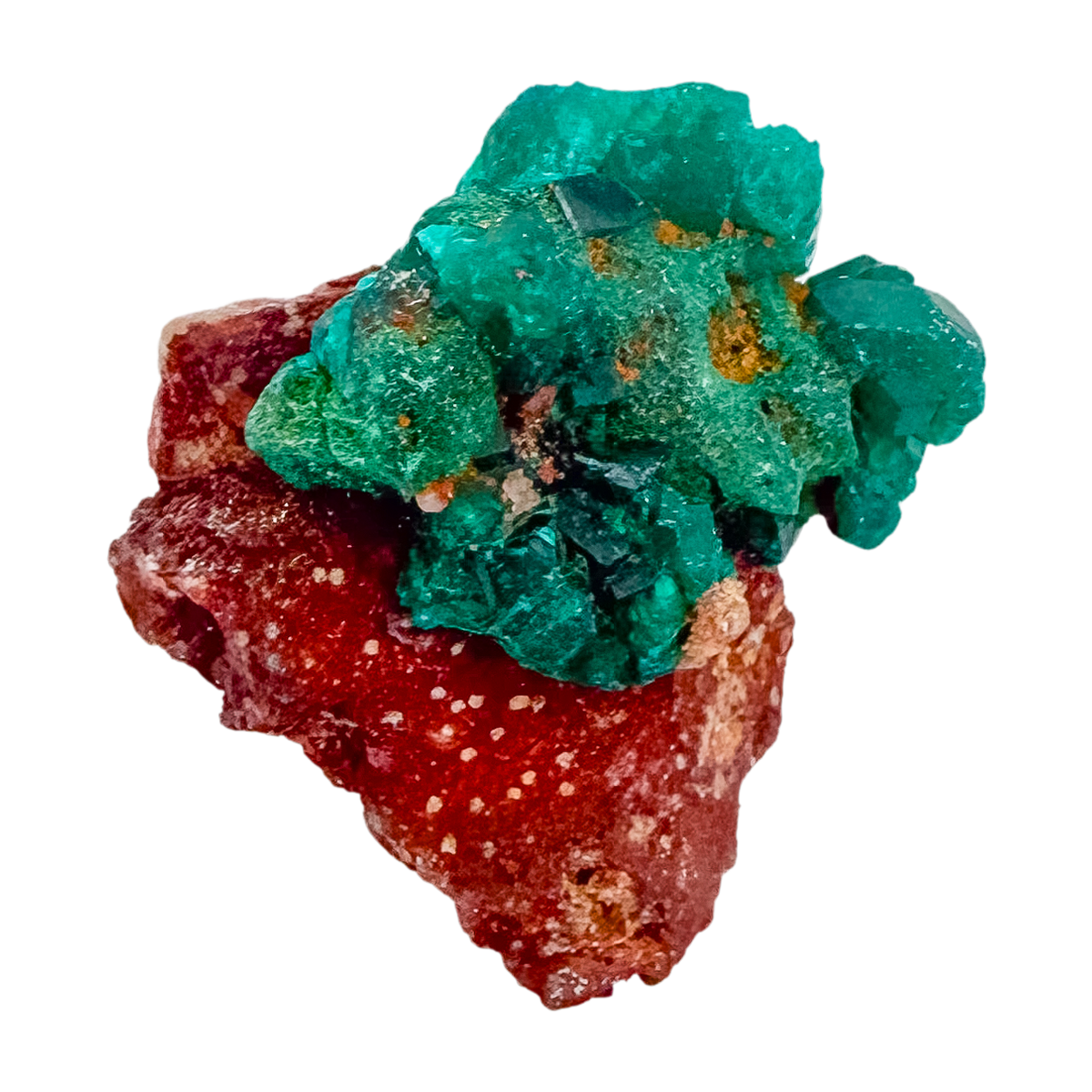 Second face of the broad thin plate, 7.1 g of dioptase wrapping the matrix