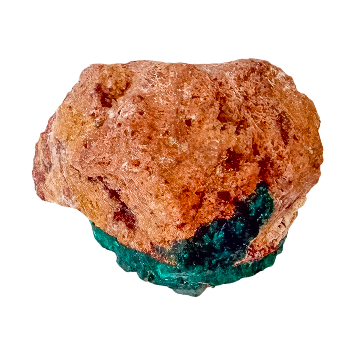 Macro of emerald-green faces across the petite collector piece, 0.94 inches