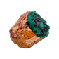 Side elevation of the petite collector piece, matrix beneath a 5.7 g crystal layer