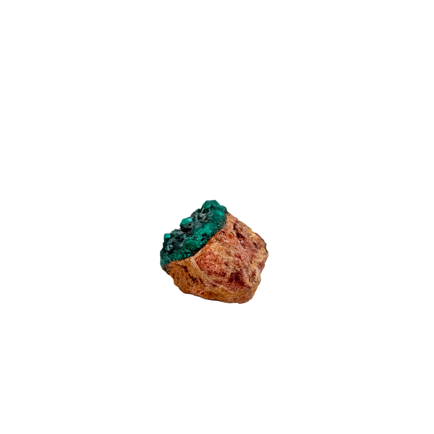 Alternate angle on the petite collector piece, a 0.94 inch Renéville dioptase