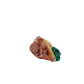 Dioptase specimen of 6.1 g from Renéville, its slender thumbnail shown on white