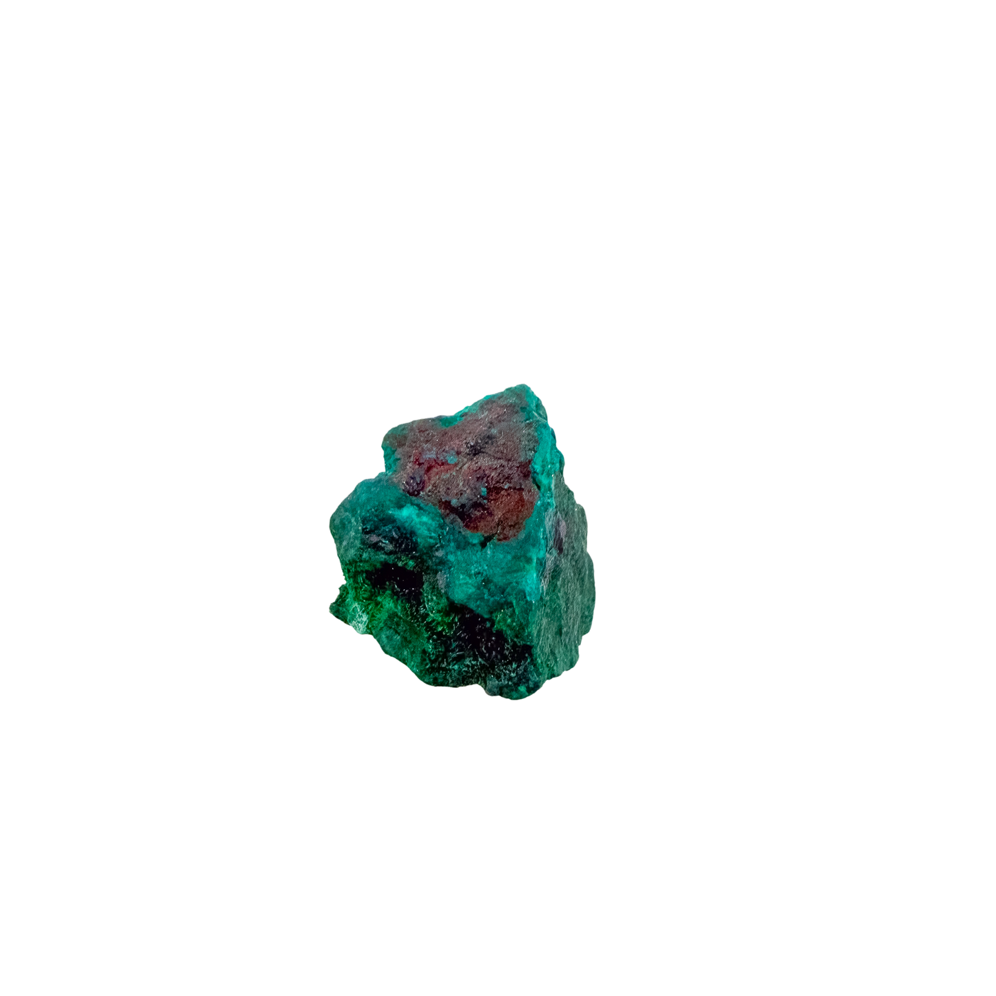 Macro of emerald-green faces across the narrow green blade, 1.03 inches