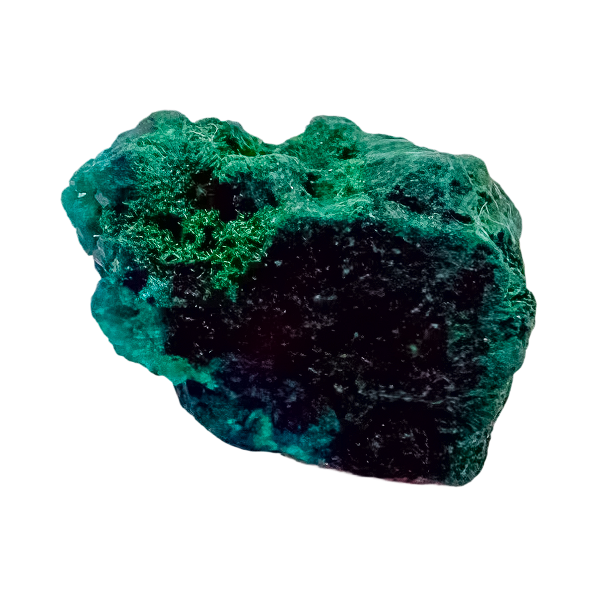 Back face of the narrow green blade, mostly unmineralized matrix, 1.03 inches