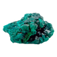 Edge-on view of the round thumbnail, 0.81 inches of Congolese dioptase