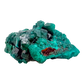 Underside of the round thumbnail, a 7.8 g Congolese dioptase