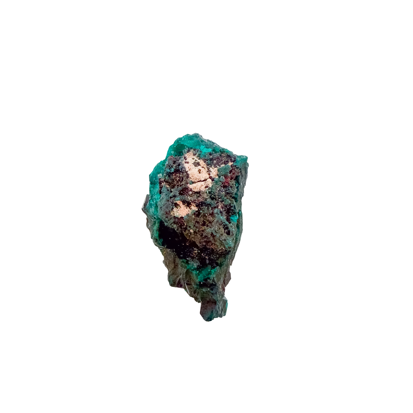 Second face of the tiny cube, 6.7 g of dioptase wrapping the matrix