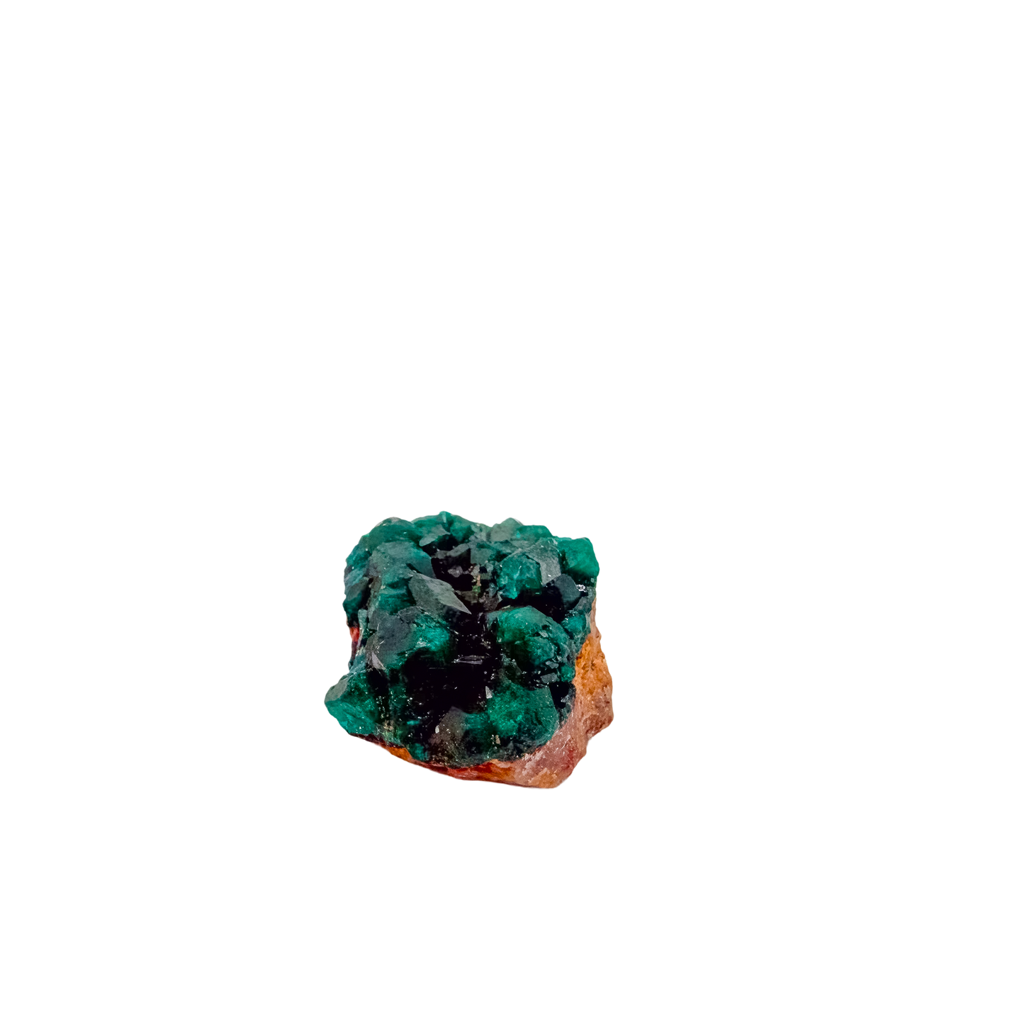 Macro of emerald-green faces across the delicate sliver, 0.89 inches