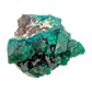 Raw dioptase crystal specimen from the Republic of the Congo, deep emerald-green druzy on matrix, specimen 15, view 1