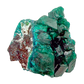Raw dioptase crystal specimen from the Republic of the Congo, deep emerald-green druzy on matrix, specimen 15, view 3